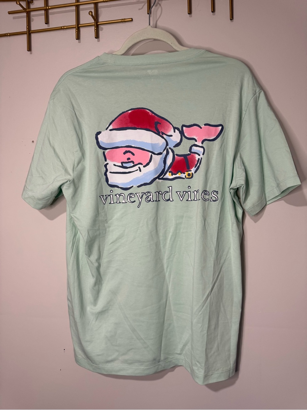 Vineyard vines water color Santa whale t-shirt